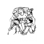 Dibujo para colorear Dibujo De Abuela Con Nietos Para Pintar Y Colorear Abuelaynietos