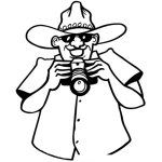 Dibujo para colorear Dibujo De Turista Tomando Fotos Para Pintar Y Colorear Gringo Turista Con Camara