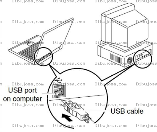 Dibujo para colorear Puertos Usb Dibujo De Laptop Y Computadoras Con Puertos Usb En Su Parte Trasera Para Pintar Y Colorear Puertosusb