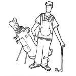 Dibujo para colorear Dibujo De Golfista Con Sus Hijos Para Pintar Y Colorear Papa Golfeador