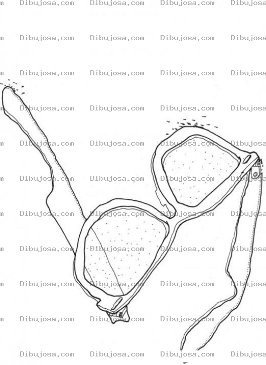 Dibujo para colorear Anteojos Quebrados Dibujo De Lentes Estropeados Para Pintar Y Colorear Gafas Quebradas Y Arruinadas