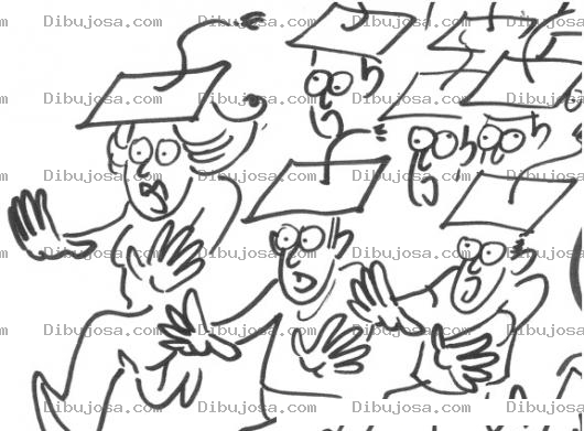 Dibujo para colorear Graduandos Corriendo Dibujo De Estudiantes Reciengraduados Corriendo En Busca De Empleo Para Pintar Y Colorear La Carrera De Los Recien Graduados