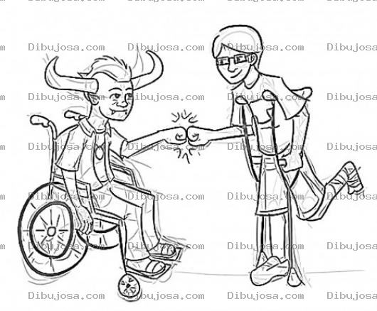 Dibujo para colorear Amigos Invalidos Para Pintar Y Colorear Amigos Minusvalidos