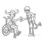 Dibujo para colorear Amigos Invalidos Para Pintar Y Colorear Amigos Minusvalidos