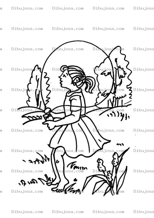 Dibujo para colorear Colorear chica saltando cuerda