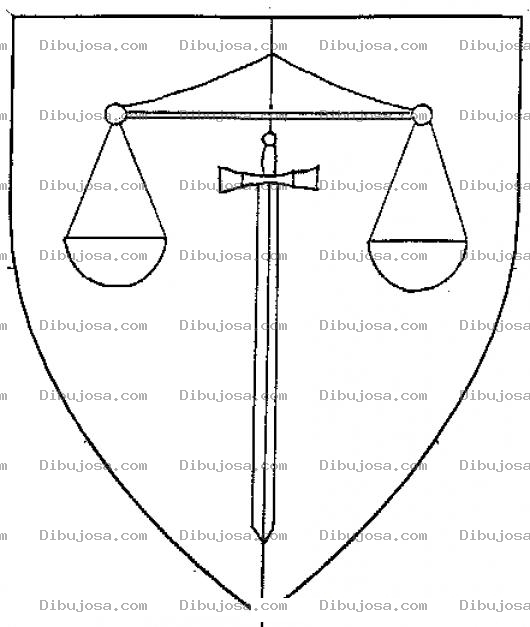 Dibujo para colorear Escudo De Justicia Para Pintar Y Colorear