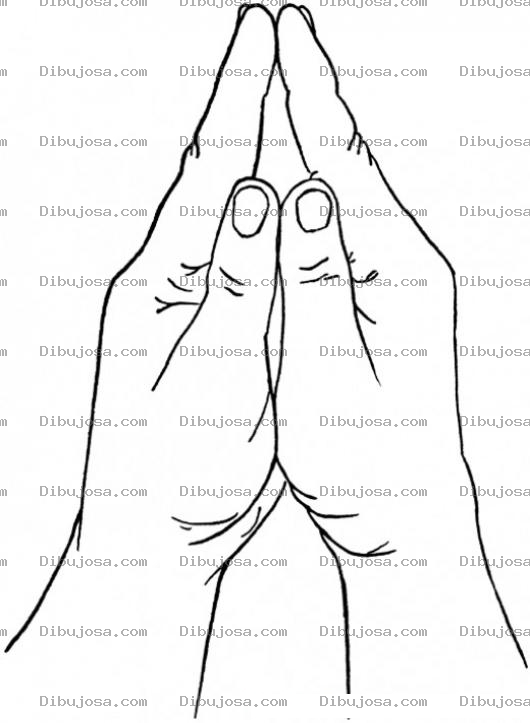 Dibujo para colorear Manos Juntas Dibujo De Manos En Posicion De Oracion Para Pintar Y Colorear Palma Con Palma