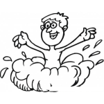 Dibujo para colorear Colorear hombre en piscina
