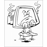 Dibujo para colorear Computadora Fundida Dibujo De Computadora Sobrecalentada Para Pintar Y Colorear Monitor Sobrecalentado