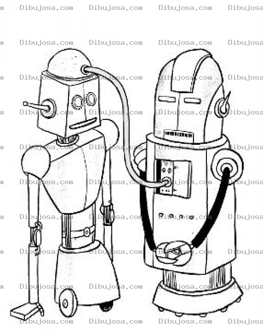 Dibujo para colorear Robotdoctor Dibujo De Robot Neurologo Para Pintar Y Colorear Robot Medico Examinando El Cerebro De Otro Robot