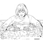 Dibujo para colorear Amamamantando Gemelos Dibujo De Mama Con Gimaguas Para Pintar Y Colorear Mujer Dando Pecho A Dos Cuachitos