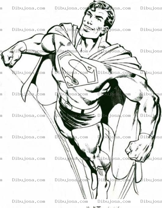 Dibujo para colorear Dibujo De Superman Elevandose Para Pintar Y Colorear El Vuelo De Super Man