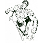 Dibujo para colorear Dibujo De Superman Elevandose Para Pintar Y Colorear El Vuelo De Super Man