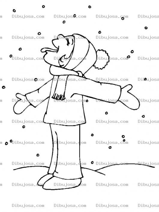 Dibujo para colorear Colorear mujer comiendo nieve