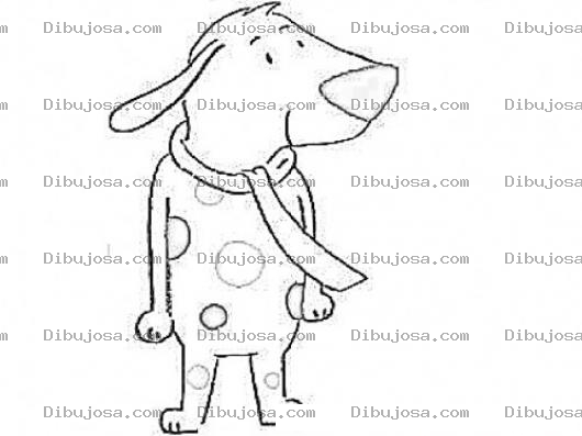 Dibujo para colorear Dibujo De Perro Con Corbata Para Pintar Y Colorear