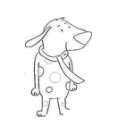 Dibujo para colorear Dibujo De Perro Con Corbata Para Pintar Y Colorear