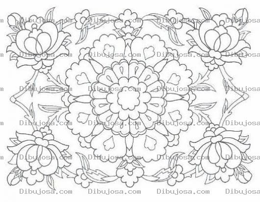 Dibujo para colorear Mandala De Flores Para Colorear