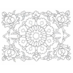 Dibujo para colorear Mandala De Flores Para Colorear