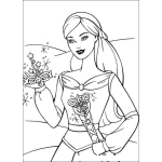 Dibujo para colorear Barbie con su baston