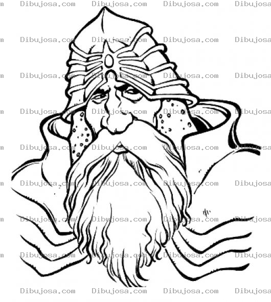 Dibujo para colorear Dibujo De Viejo Guerrero Para Pintar Y Colorear Abuelo Guerrero Con Casco De Guerra