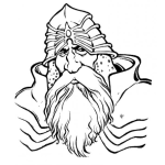 Dibujo para colorear Dibujo De Viejo Guerrero Para Pintar Y Colorear Abuelo Guerrero Con Casco De Guerra