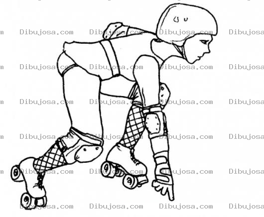 Dibujo para colorear Patinadora Profesional Para Colorear