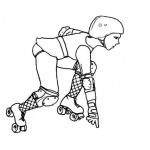 Dibujo para colorear Patinadora Profesional Para Colorear