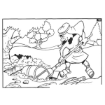 Dibujo para colorear Dibujo De Hombre Enterrando Un Tesoro Para Pintar Y Colorear