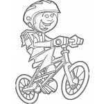 Dibujo para colorear Dibujo De Nino Con Casco En Bicicleta Para Pintar Y Colorear