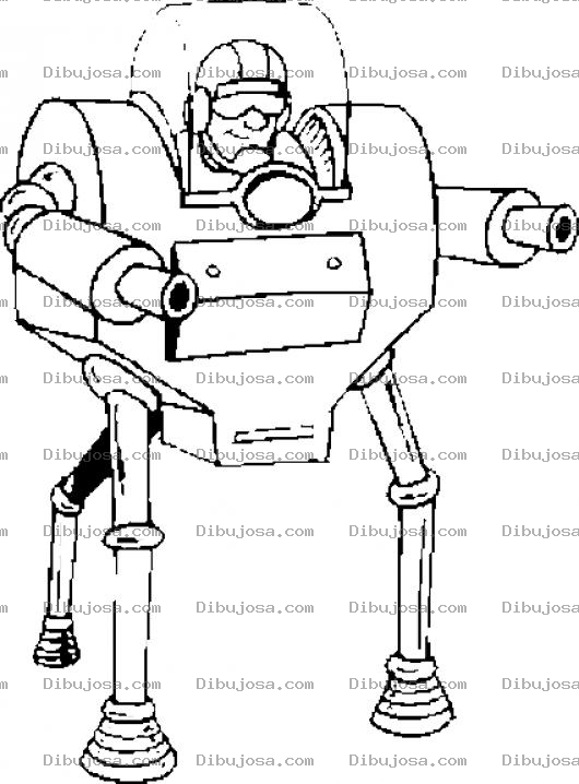 Dibujo para colorear Dibujo De Robot Tripulado De 3 Patas Para Pintar Y Colorear