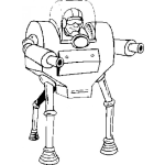 Dibujo para colorear Dibujo De Robot Tripulado De 3 Patas Para Pintar Y Colorear