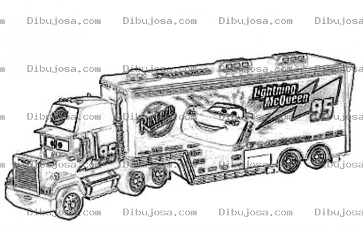 Dibujo para colorear Trailer De Carro Cars Para Colorear