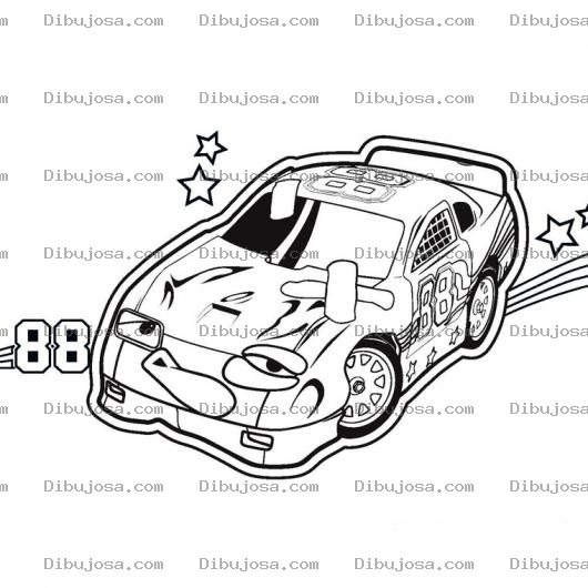 Dibujo para colorear Carro 88 De Nascar Lastimado Para Pintar Y Colorear