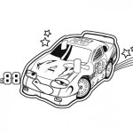 Dibujo para colorear Carro 88 De Nascar Lastimado Para Pintar Y Colorear