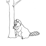 Dibujo para colorear Dibujo De Castor Comiendo Un Arbol Para Pintar Y Colorear