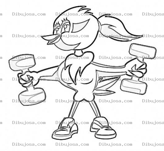 Dibujo para colorear Dibujo De Pajarita Haciendo Ejercicios Para Pintar Y Colorear