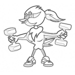 Dibujo para colorear Dibujo De Pajarita Haciendo Ejercicios Para Pintar Y Colorear