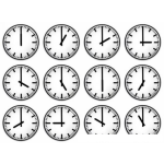 Dibujo para colorear Colorear Relojes De Agujas Con Todas Las Horas Para Pintar