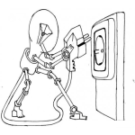 Dibujo para colorear Autoalimentacion Dibujo De Bombillo Auto Recargandose Para Pintar Y Colorear Robot Bombilla