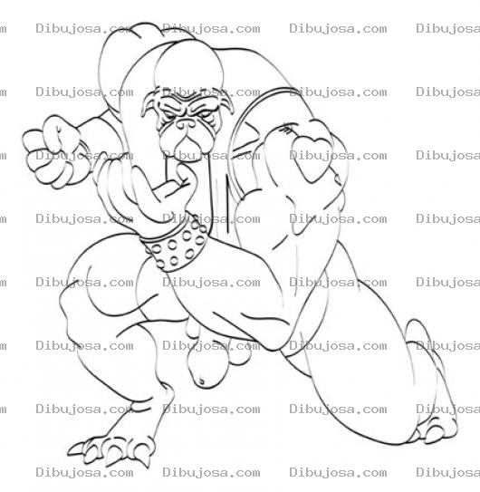 Dibujo para colorear Super Heroe Con Cara De Perro Para Pintar Y Colorear