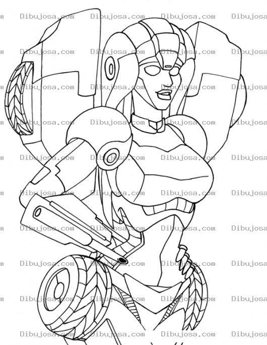 Dibujo para colorear Transformera Dibujo De Chica Transformer Para Pintar Y Colorear Transformer Mujer
