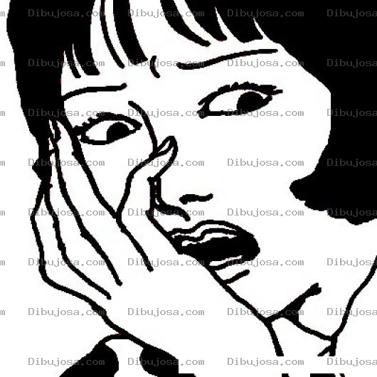 Dibujo para colorear Cara De Mujer Angustiada Y Preocupada Para Pintar Y Colorear