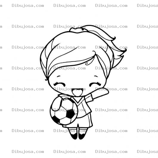 Dibujo para colorear Nena Futbolista Dibujo De Nina Con Balon De Futbol Para Colorear