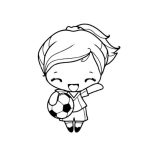 Dibujo para colorear Nena Futbolista Dibujo De Nina Con Balon De Futbol Para Colorear