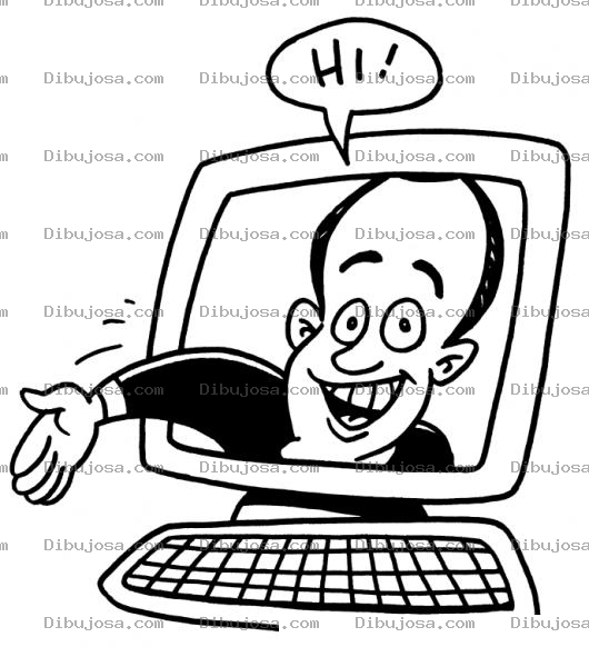 Dibujo para colorear Vendedores Hasta En La Sopa Dibujo De Vendedor Saliendo De La Computadora Para Pintar Y Colorear La Gente Odia Que Le Vendan Pero Ama Comprar