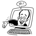 Dibujo para colorear Vendedores Hasta En La Sopa Dibujo De Vendedor Saliendo De La Computadora Para Pintar Y Colorear La Gente Odia Que Le Vendan Pero Ama Comprar