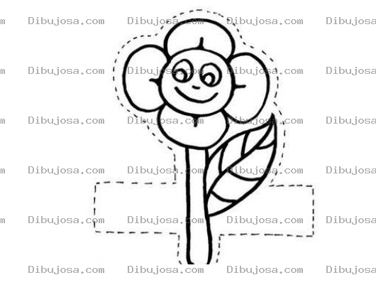 Dibujo para colorear Colorear Flor para Recortar