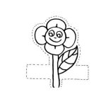 Dibujo para colorear Colorear Flor para Recortar
