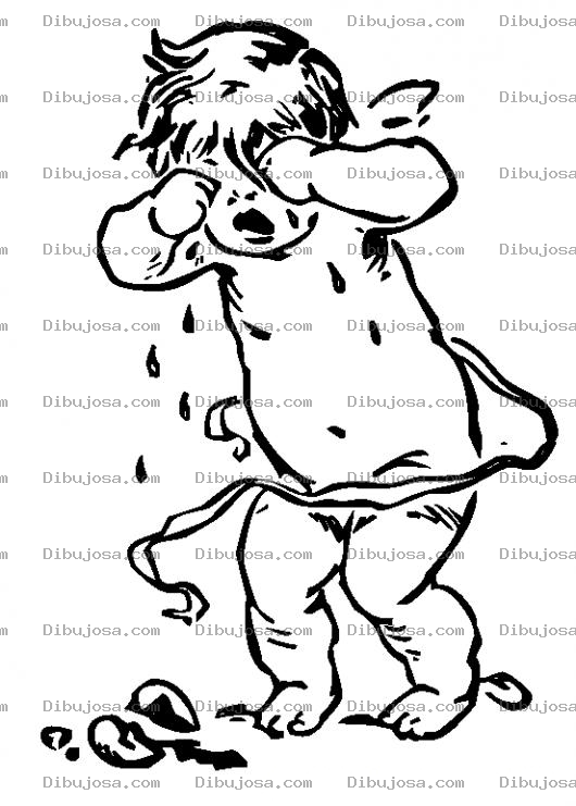 Dibujo para colorear Dibujo De Angelito Llorando Para Pintar Y Colorear
