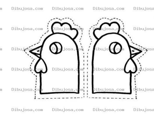Dibujo para colorear Colorear Cabeza de Gallo para Recortar